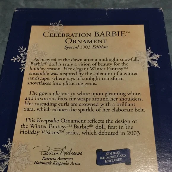 Hallmark Celebration Barbie Ornament NEW Special 2003 keepsake Collectors Series - Picture 4 of 6